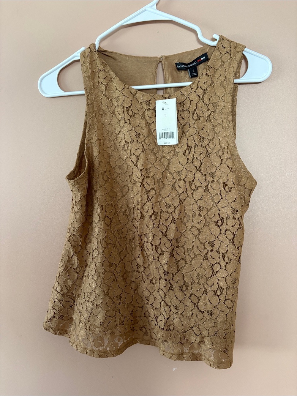 Banana Republic Tan Lace Sleeveless tank